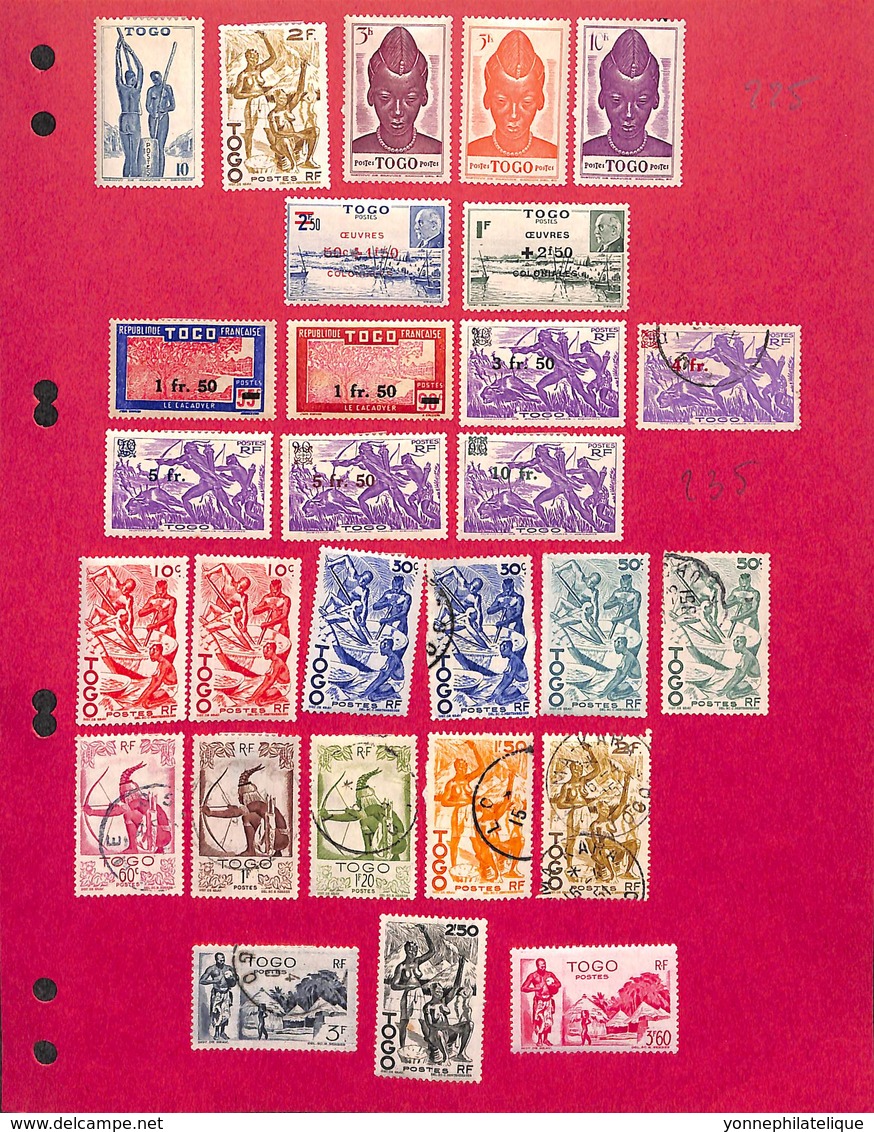 TOGO - Ancienne colonie française Collection timbres neufs et oblitérés avec et sans charnières dont PA N°23