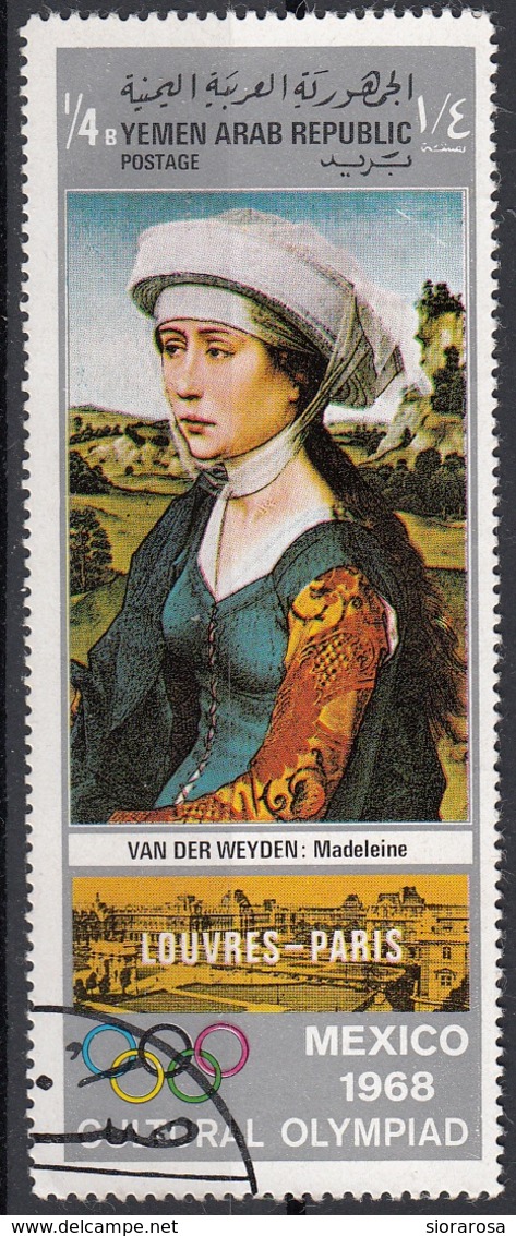 Yemen 1968 YAR Mi. 862 "Maddalena" Quadro Dipinto G. Van Der Weyden Painting Olimpiadi Mexico  Museo Louvre Paris - Yemen