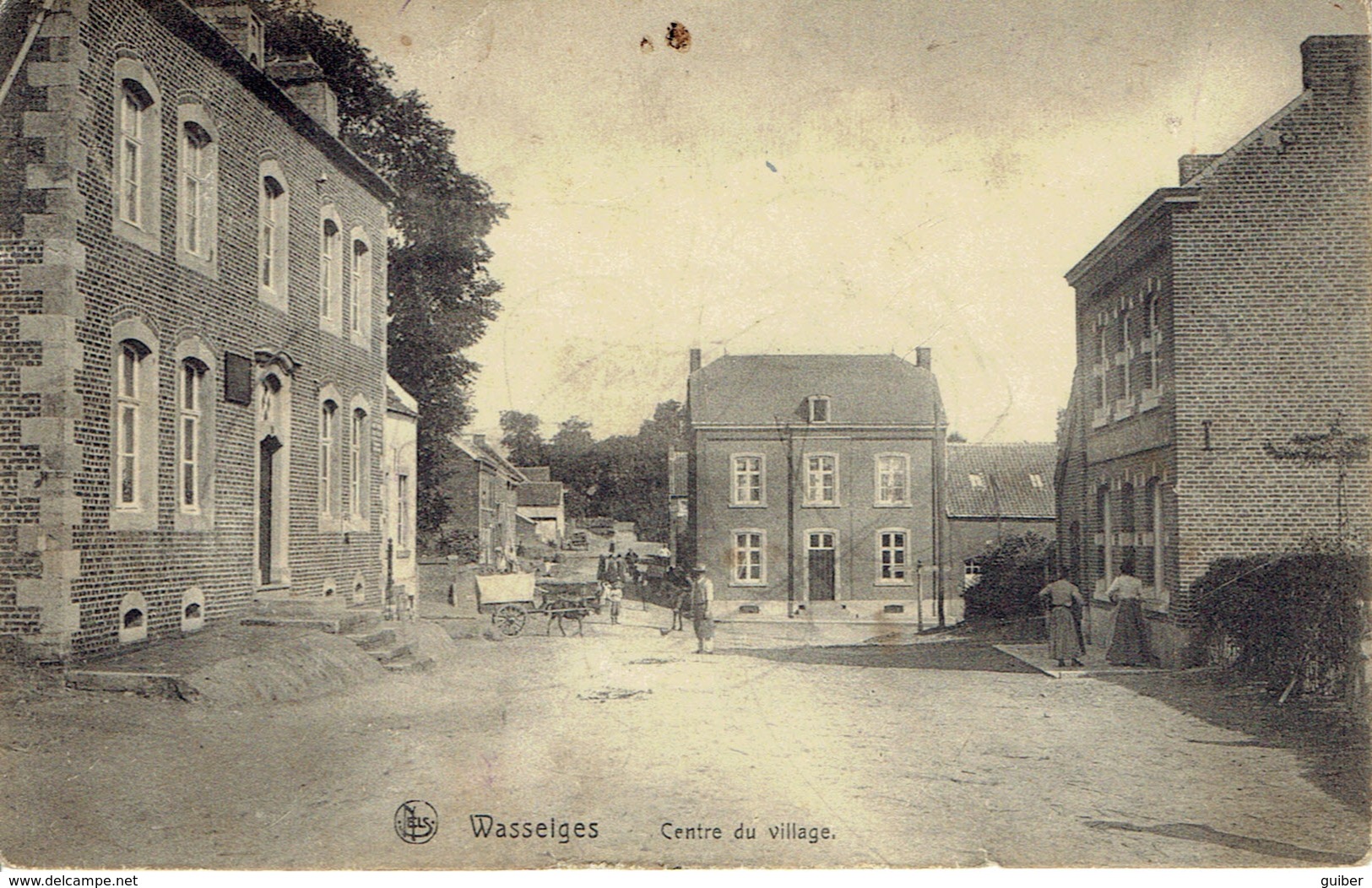 Wasseiges Centre Du Village (souillée) Edit.léonard Pirson AD. Delhaize 1909 - Wasseiges