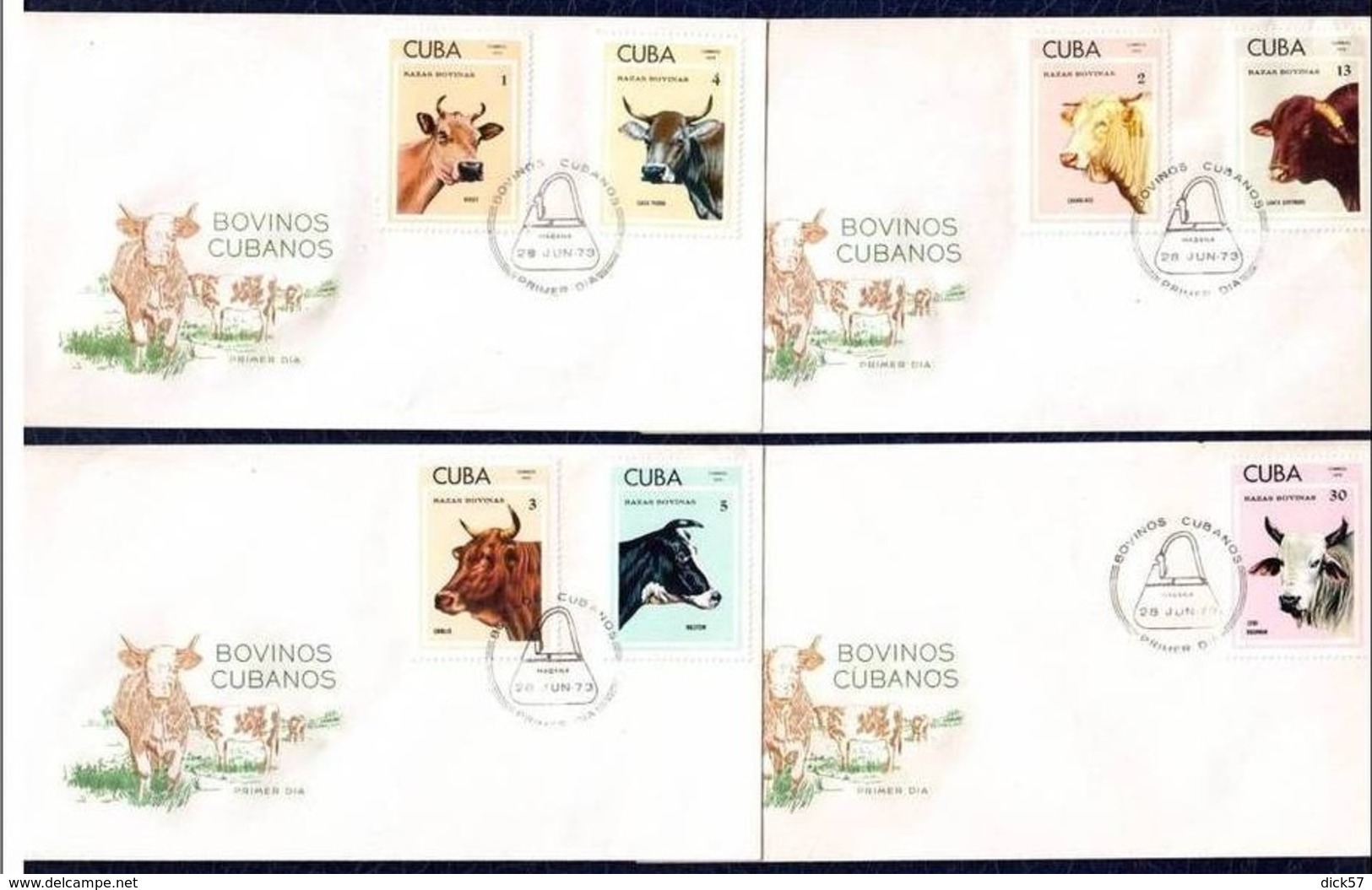 Cuba -1973 Complete FDC - FDC