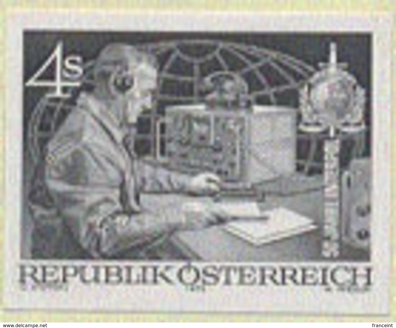 AUSTRIA (1973) Police Radio Dispatcher. Black Print. Scott No 955, Yvert No 1256. INTERPOL 50th Anniversary. - Proofs & Reprints