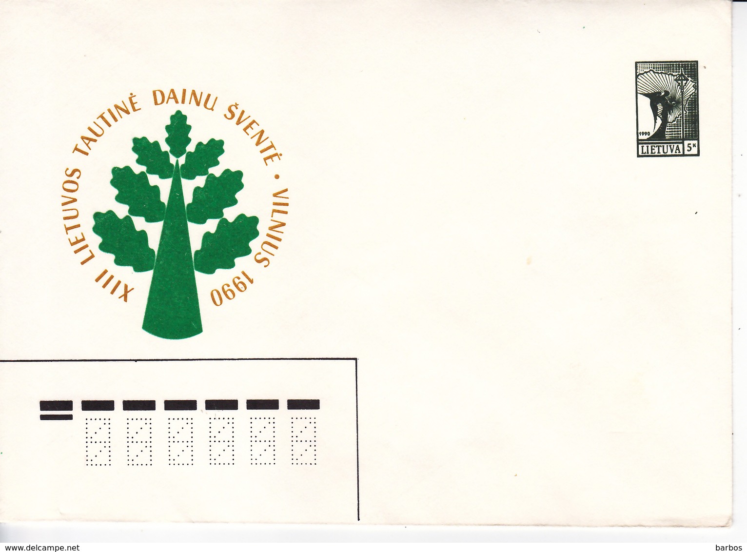 Lituanie   Lietuva 1990  Pre-paid Envelope - Lithuania