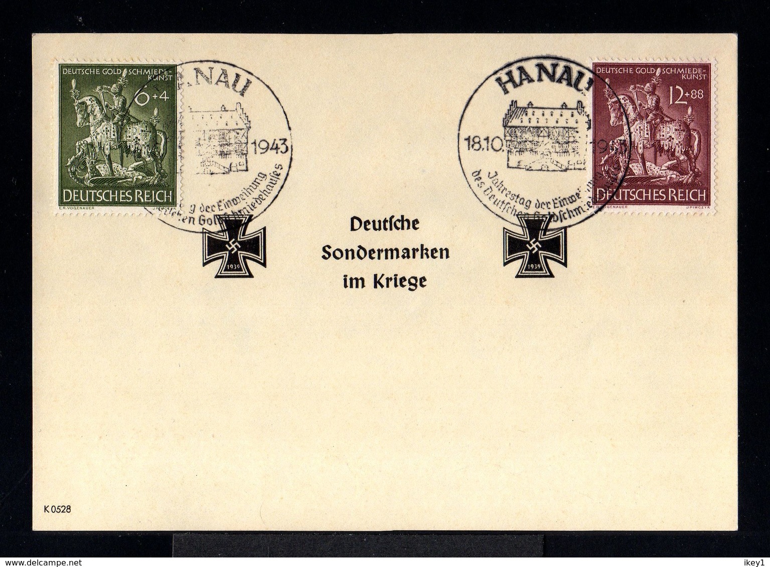 9441-GERMAN EMPIRE-MILITARY PROPAGANDA Sheet CARD GERMAN SPECIALTY MARKS IN WAR.1943.WWII.Hanau.DEUTSCHES REICH.Carte - Covers & Documents