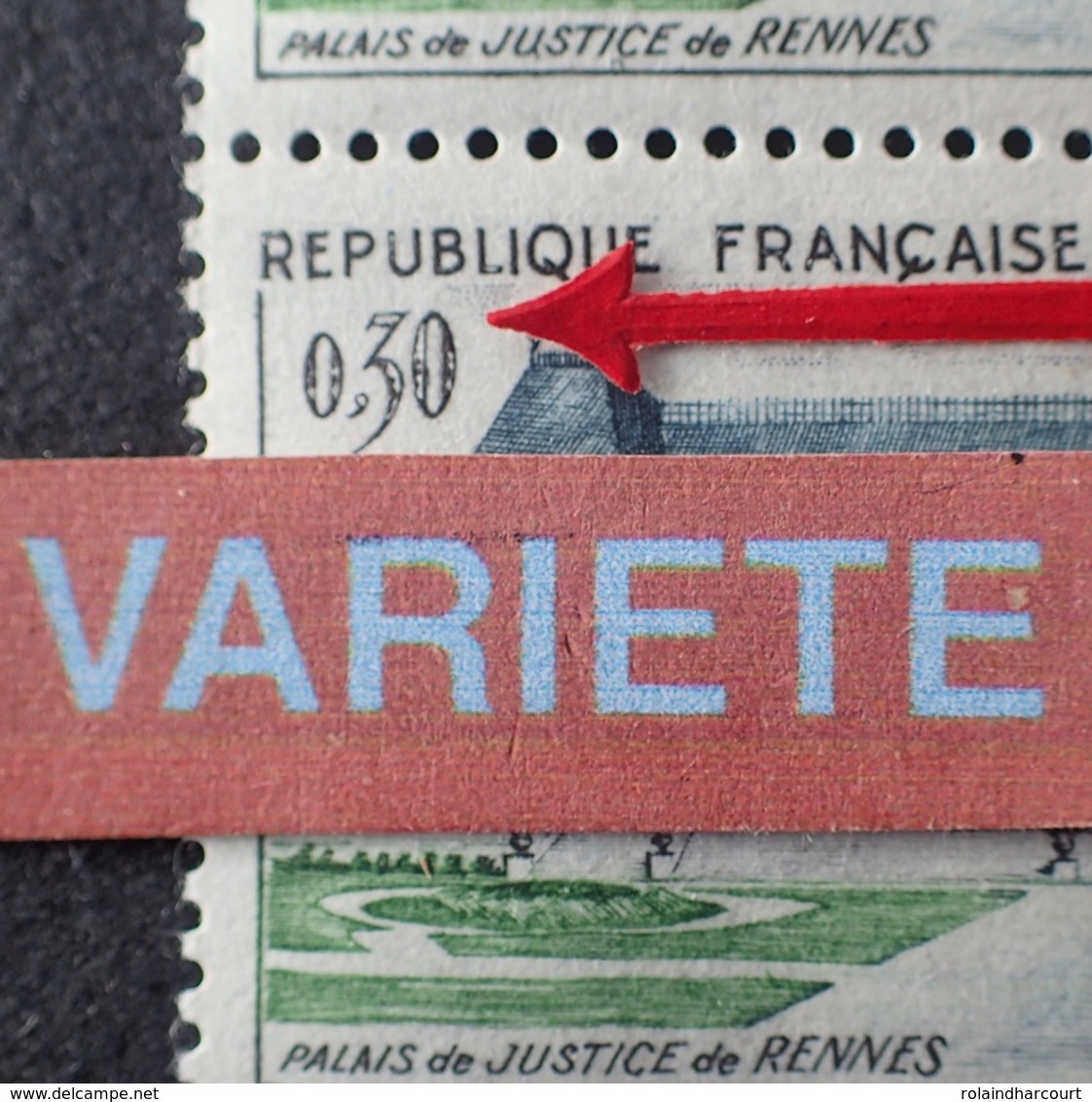 R1949/865 - 1962 - PALAIS DE JUSTICE DE RENNES - N°1351 TIMBRES NEUFS** - VARIETE ➤➤➤ Chiffres évidés Tenant à Normal - Unused Stamps