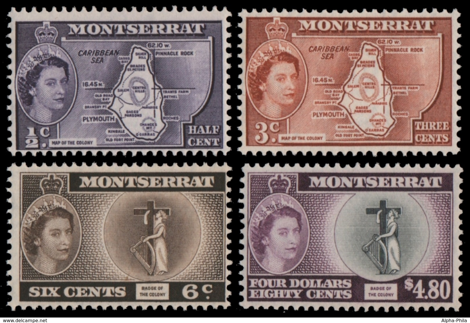 Montserrat 1958 - Mi-Nr. 147-150 ** - MNH - Freimarken / Definitives - Montserrat