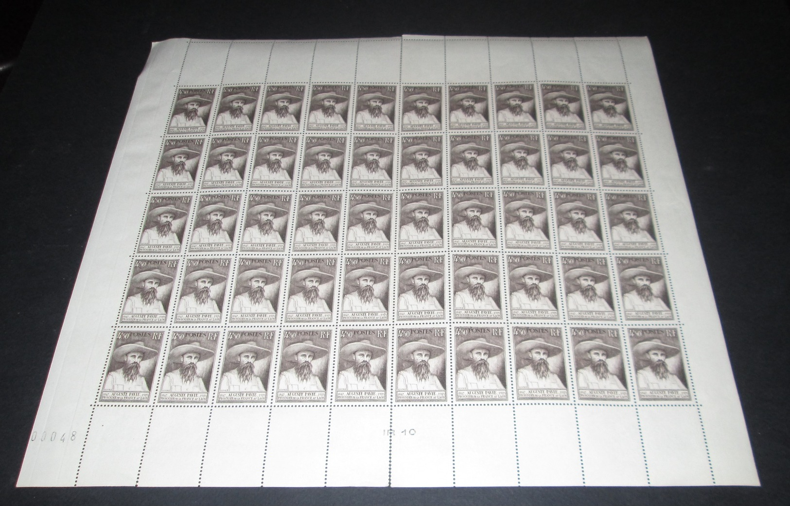 France 1947 Neuf** N° 784 Auguste Pavie   Feuille Complète (full Sheet) 25 Timbres - Full Sheets