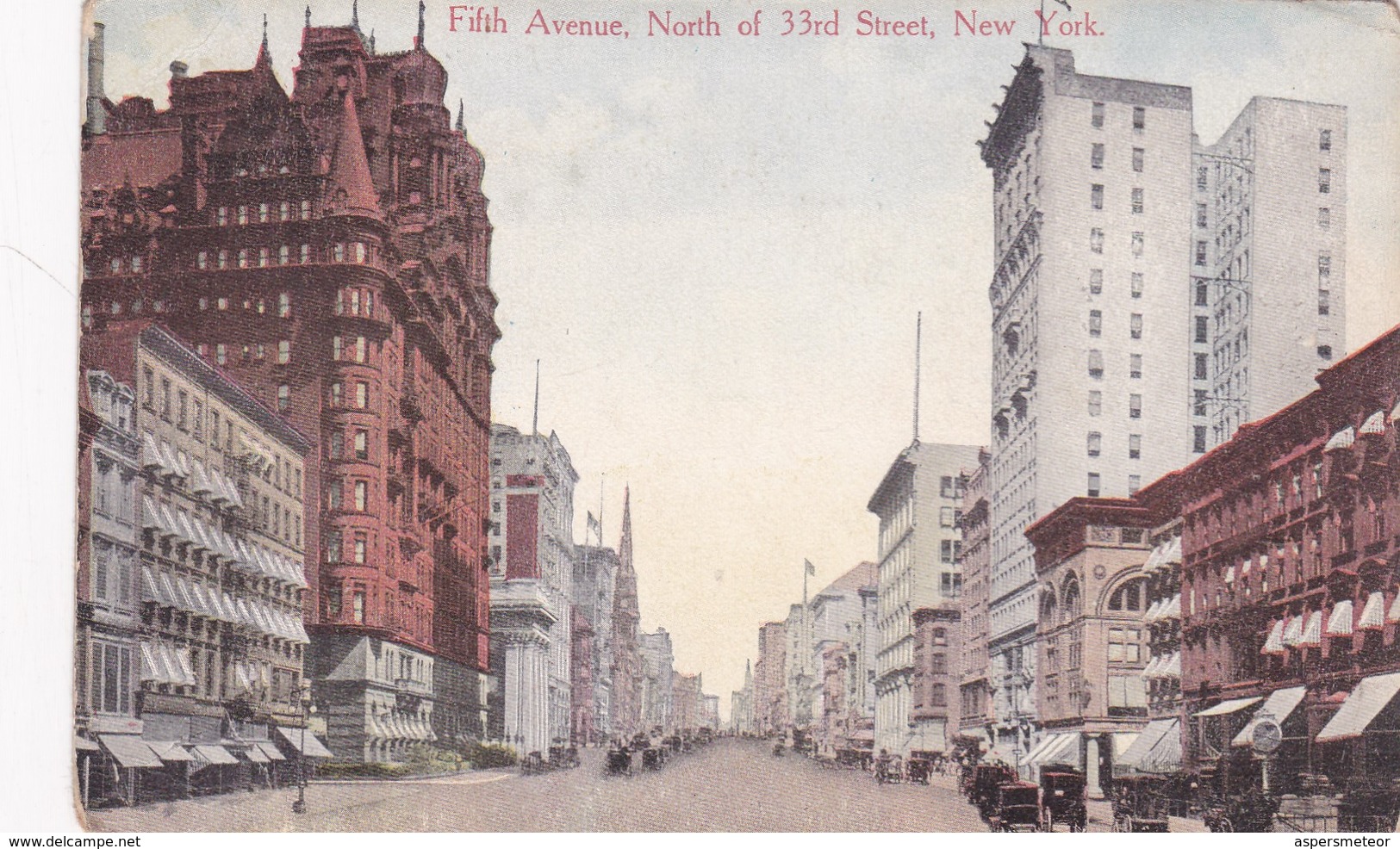 FIFTH AVENUE. NORTH OF 33rd STREET, NEW YORK. SUCCESS POSTAL CARD CO. CPA CIRCA 1910s VINTAGE - BLEUP - Places & Squares