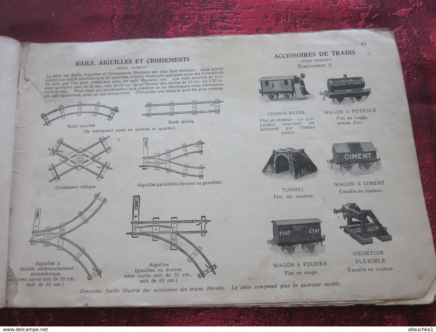 ANCIEN CATALOGUE  INSTRUCTION POUR EMPLOI DES BOITES JEU DE CONSTRUCTION MECCANO TRAINS HORNBY INCOMPLET - Meccano