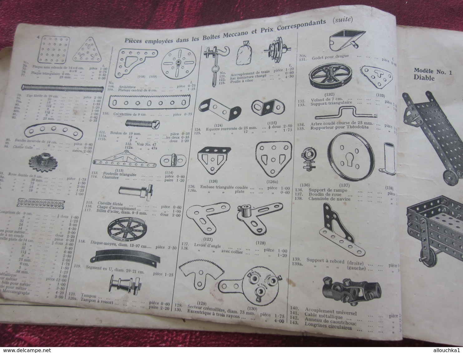 ANCIEN CATALOGUE  INSTRUCTION POUR EMPLOI DES BOITES JEU DE CONSTRUCTION MECCANO TRAINS HORNBY INCOMPLET