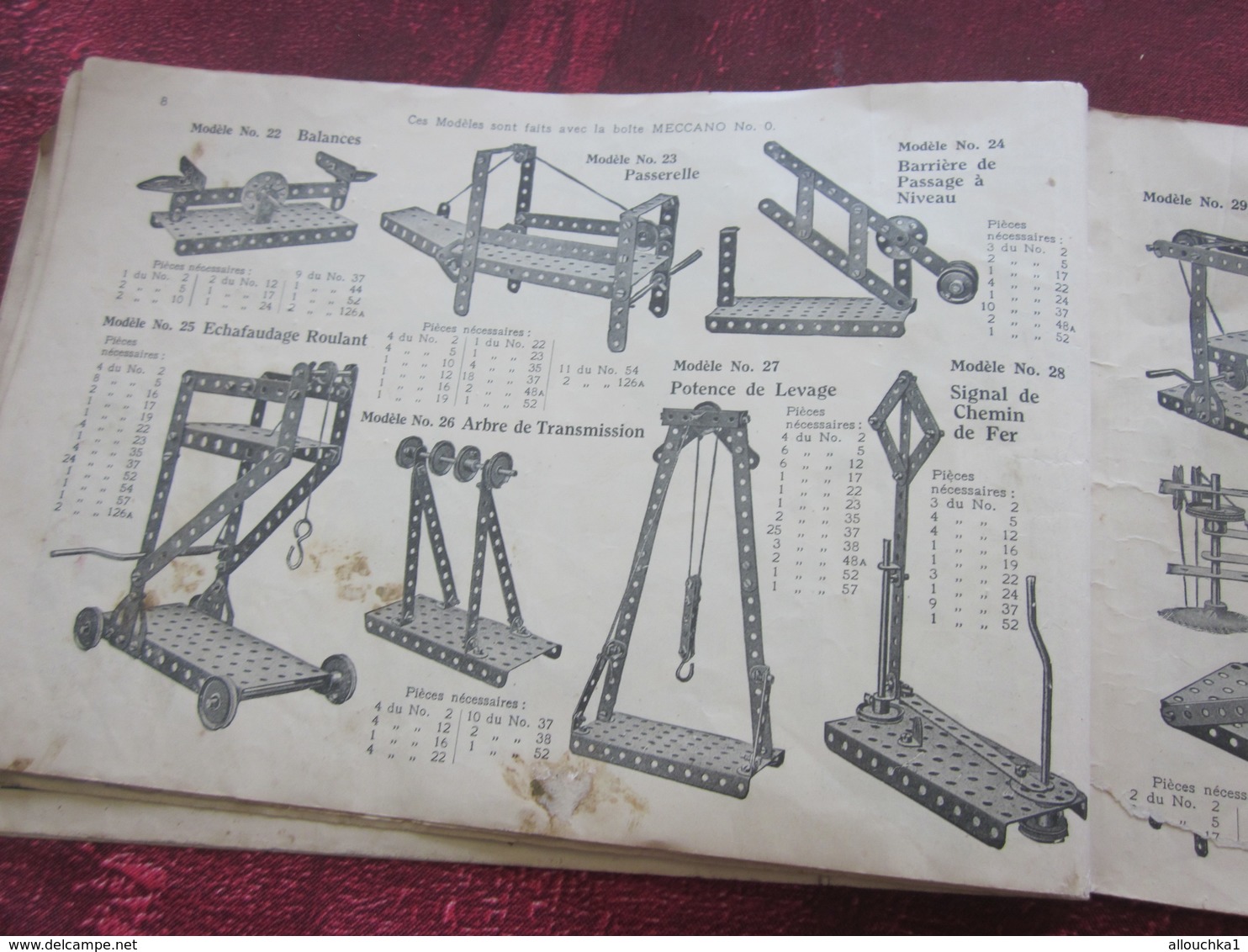 ANCIEN CATALOGUE  INSTRUCTION POUR EMPLOI DES BOITES JEU DE CONSTRUCTION MECCANO TRAINS HORNBY INCOMPLET