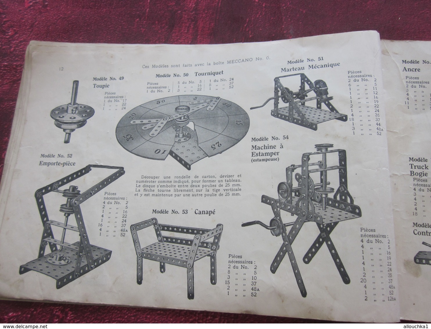 ANCIEN CATALOGUE  INSTRUCTION POUR EMPLOI DES BOITES JEU DE CONSTRUCTION MECCANO TRAINS HORNBY INCOMPLET