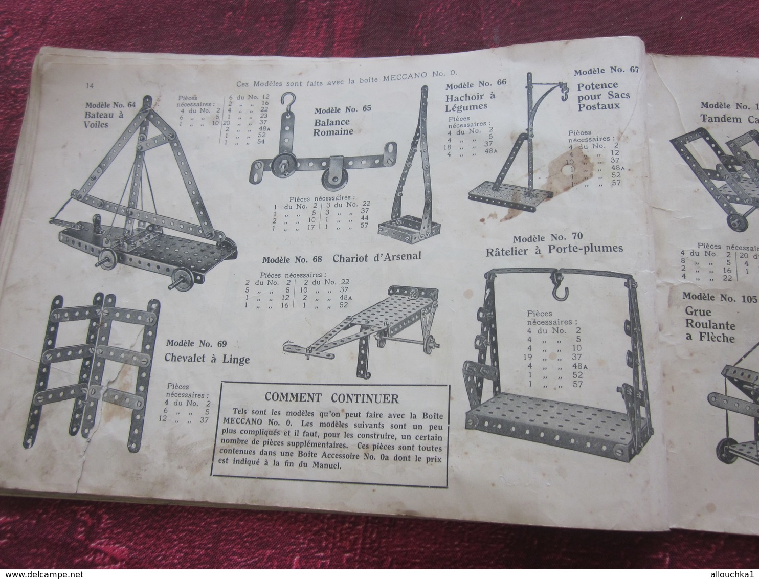 ANCIEN CATALOGUE  INSTRUCTION POUR EMPLOI DES BOITES JEU DE CONSTRUCTION MECCANO TRAINS HORNBY INCOMPLET