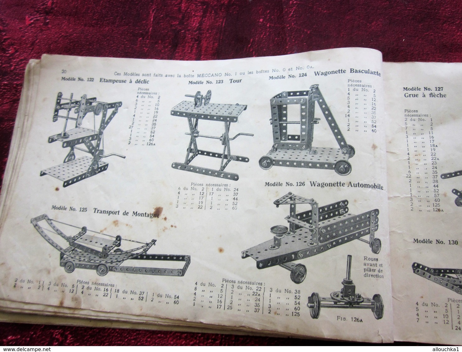 ANCIEN CATALOGUE  INSTRUCTION POUR EMPLOI DES BOITES JEU DE CONSTRUCTION MECCANO TRAINS HORNBY INCOMPLET