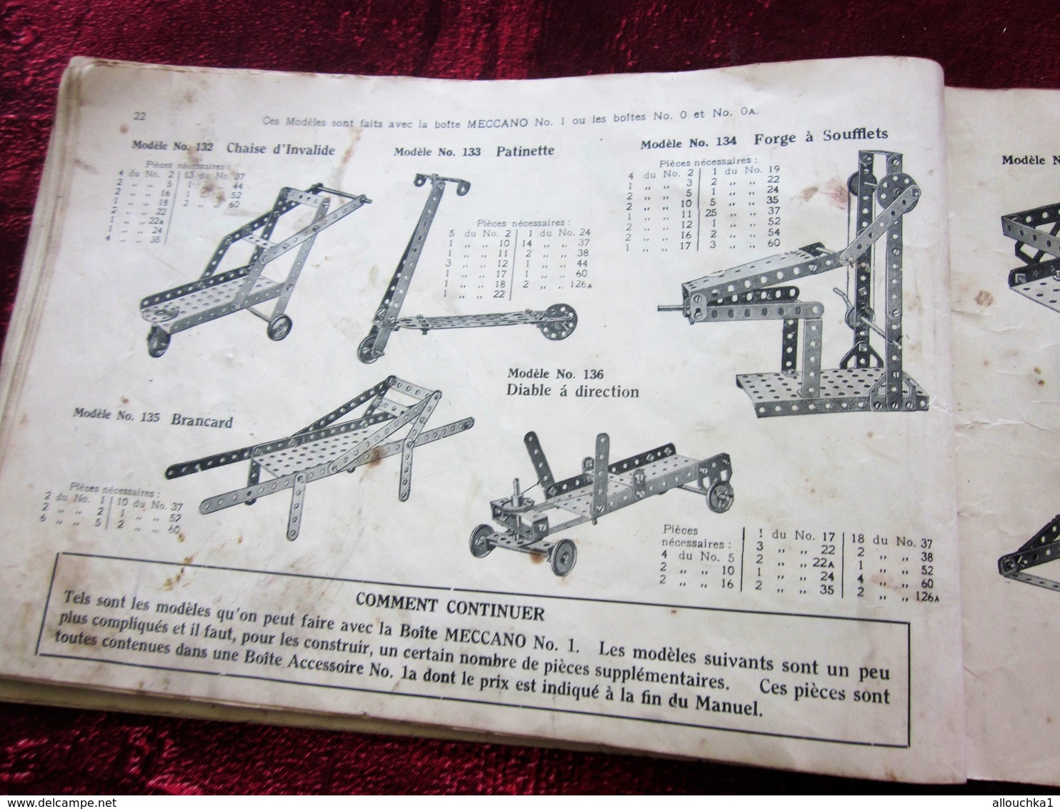 ANCIEN CATALOGUE  INSTRUCTION POUR EMPLOI DES BOITES JEU DE CONSTRUCTION MECCANO TRAINS HORNBY INCOMPLET