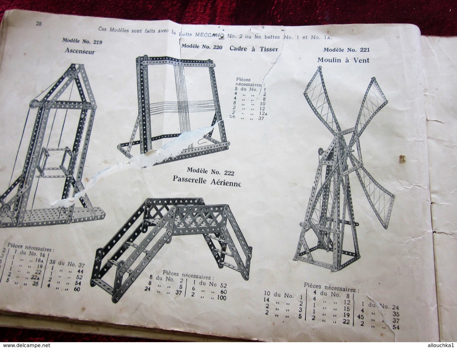 ANCIEN CATALOGUE  INSTRUCTION POUR EMPLOI DES BOITES JEU DE CONSTRUCTION MECCANO TRAINS HORNBY INCOMPLET