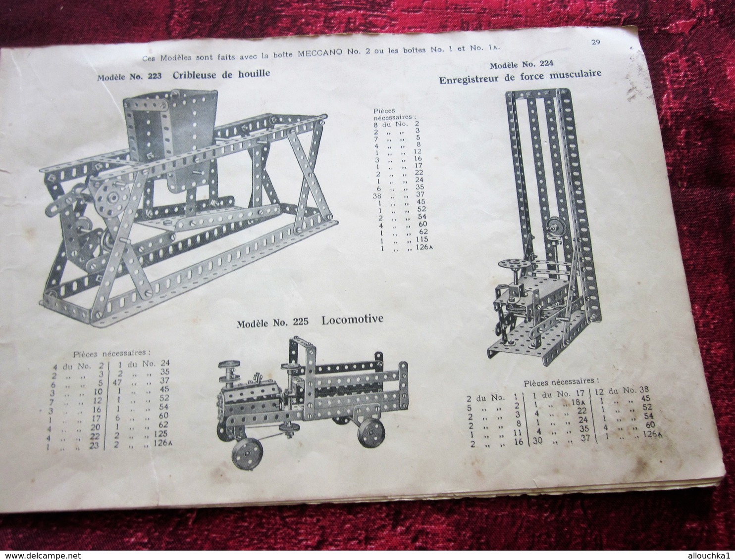 ANCIEN CATALOGUE  INSTRUCTION POUR EMPLOI DES BOITES JEU DE CONSTRUCTION MECCANO TRAINS HORNBY INCOMPLET