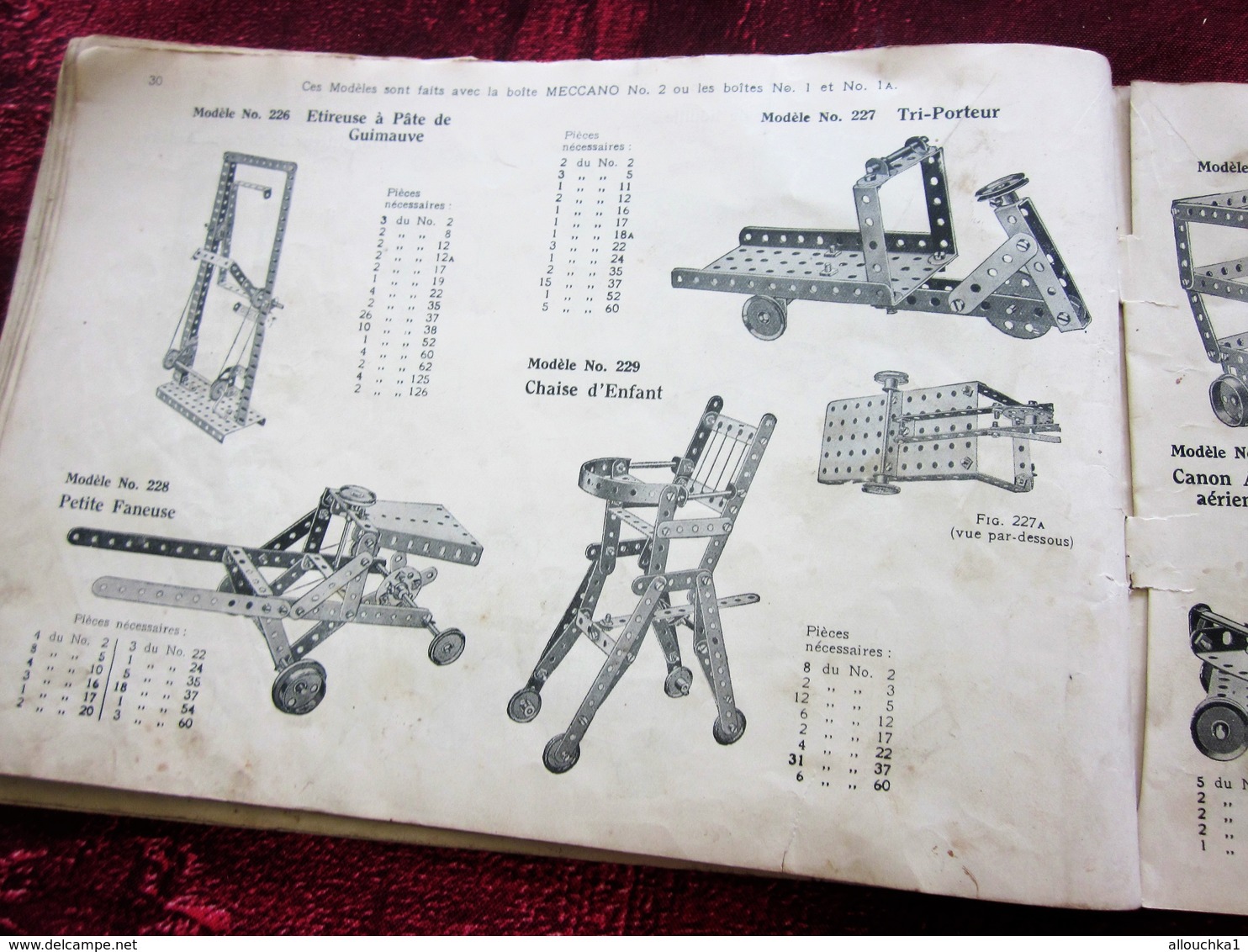 ANCIEN CATALOGUE  INSTRUCTION POUR EMPLOI DES BOITES JEU DE CONSTRUCTION MECCANO TRAINS HORNBY INCOMPLET