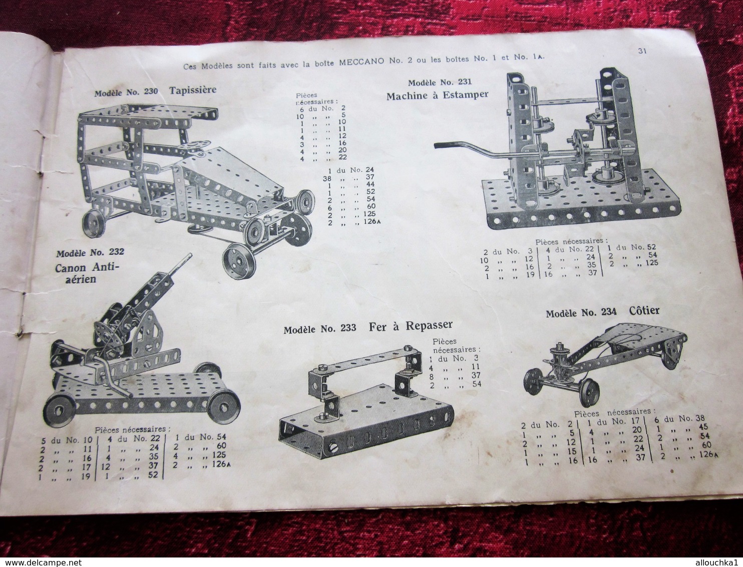 ANCIEN CATALOGUE  INSTRUCTION POUR EMPLOI DES BOITES JEU DE CONSTRUCTION MECCANO TRAINS HORNBY INCOMPLET