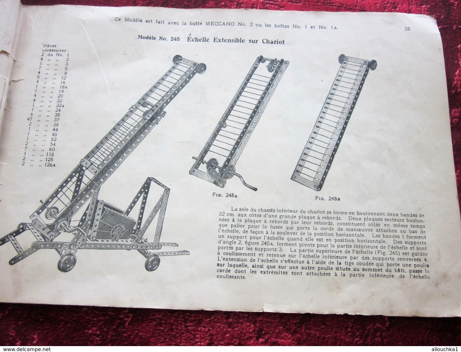 ANCIEN CATALOGUE  INSTRUCTION POUR EMPLOI DES BOITES JEU DE CONSTRUCTION MECCANO TRAINS HORNBY INCOMPLET