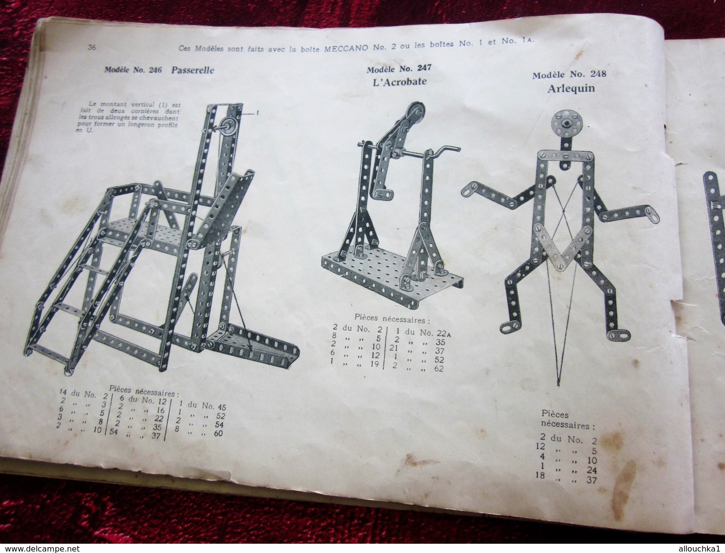 ANCIEN CATALOGUE  INSTRUCTION POUR EMPLOI DES BOITES JEU DE CONSTRUCTION MECCANO TRAINS HORNBY INCOMPLET