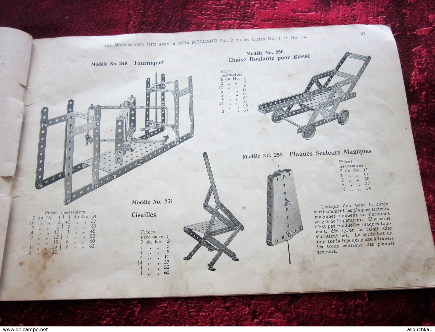 ANCIEN CATALOGUE  INSTRUCTION POUR EMPLOI DES BOITES JEU DE CONSTRUCTION MECCANO TRAINS HORNBY INCOMPLET