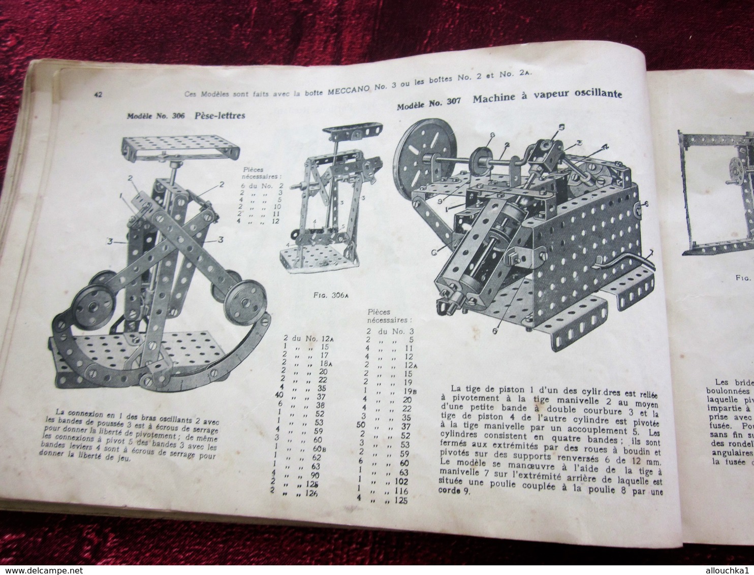 ANCIEN CATALOGUE  INSTRUCTION POUR EMPLOI DES BOITES JEU DE CONSTRUCTION MECCANO TRAINS HORNBY INCOMPLET