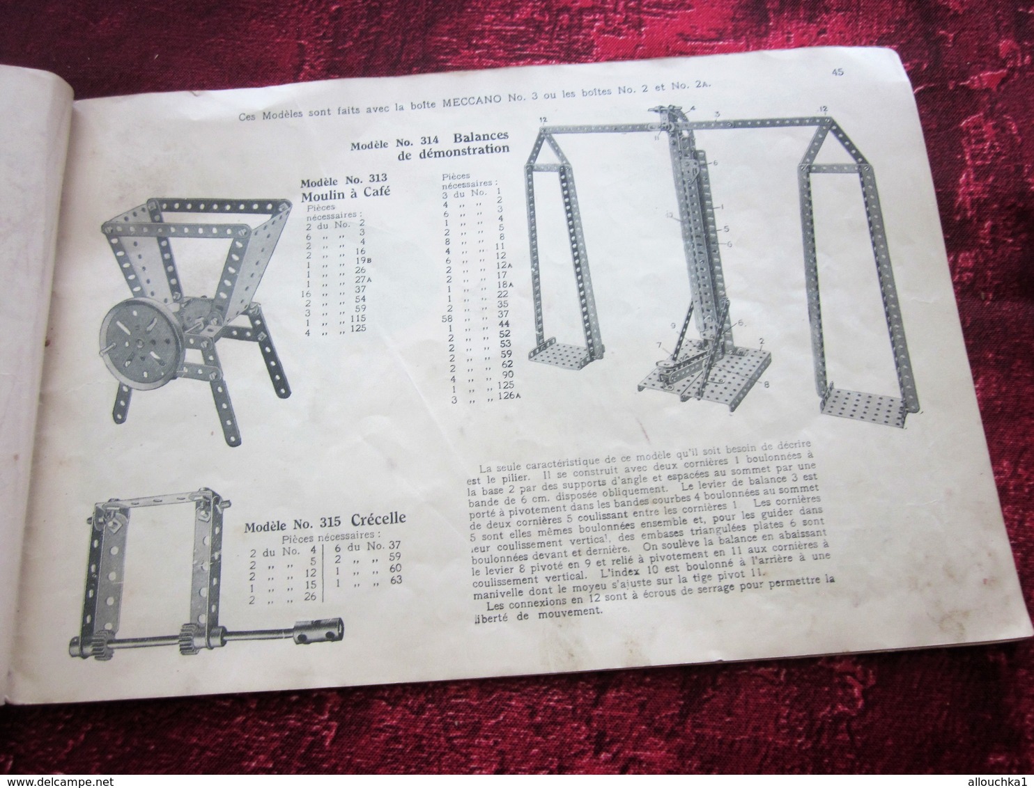 ANCIEN CATALOGUE  INSTRUCTION POUR EMPLOI DES BOITES JEU DE CONSTRUCTION MECCANO TRAINS HORNBY INCOMPLET