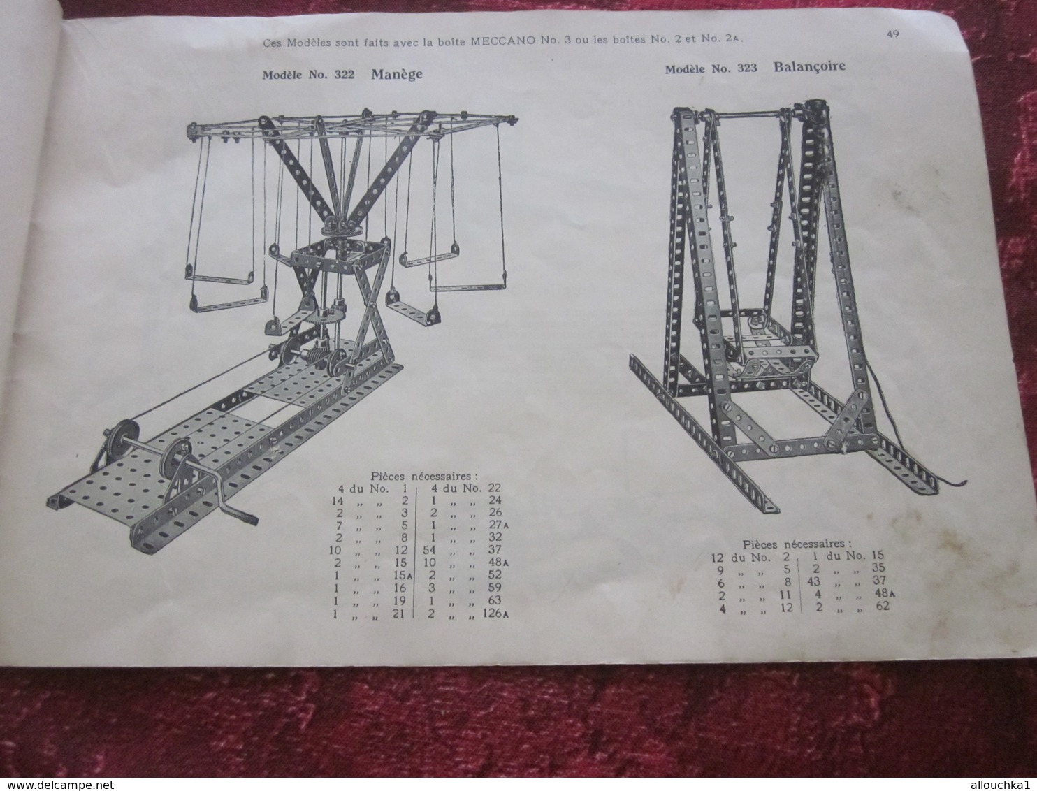 ANCIEN CATALOGUE  INSTRUCTION POUR EMPLOI DES BOITES JEU DE CONSTRUCTION MECCANO TRAINS HORNBY INCOMPLET