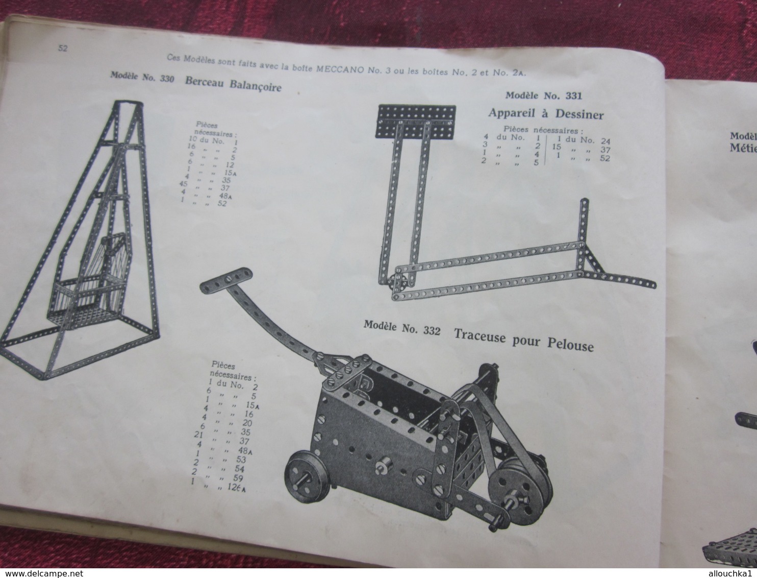 ANCIEN CATALOGUE  INSTRUCTION POUR EMPLOI DES BOITES JEU DE CONSTRUCTION MECCANO TRAINS HORNBY INCOMPLET