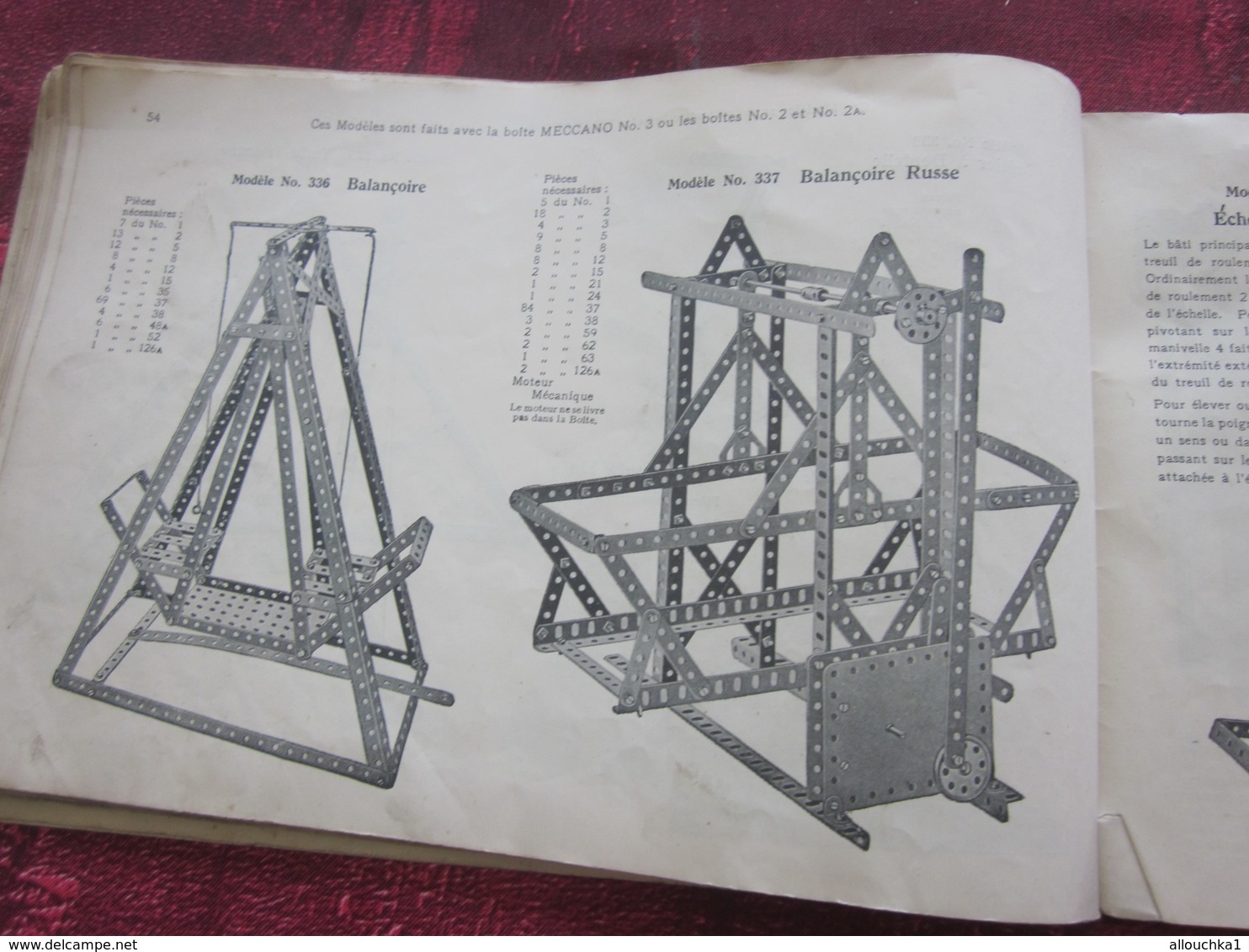 ANCIEN CATALOGUE  INSTRUCTION POUR EMPLOI DES BOITES JEU DE CONSTRUCTION MECCANO TRAINS HORNBY INCOMPLET