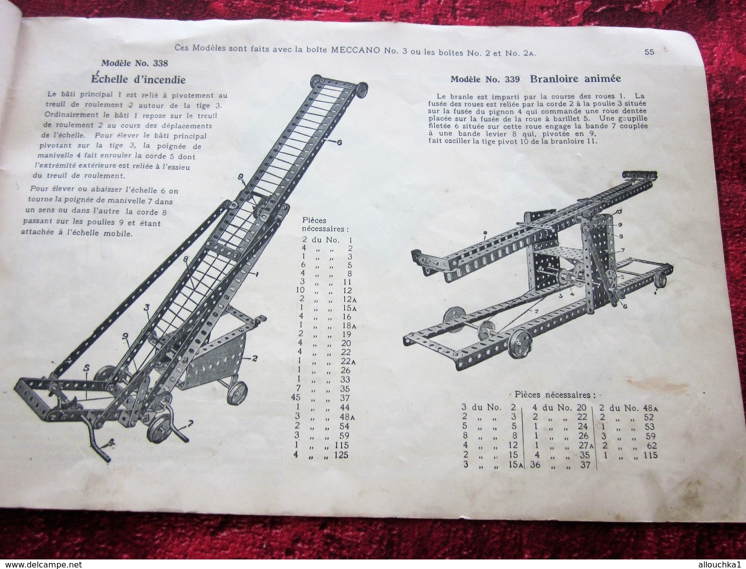 ANCIEN CATALOGUE  INSTRUCTION POUR EMPLOI DES BOITES JEU DE CONSTRUCTION MECCANO TRAINS HORNBY INCOMPLET