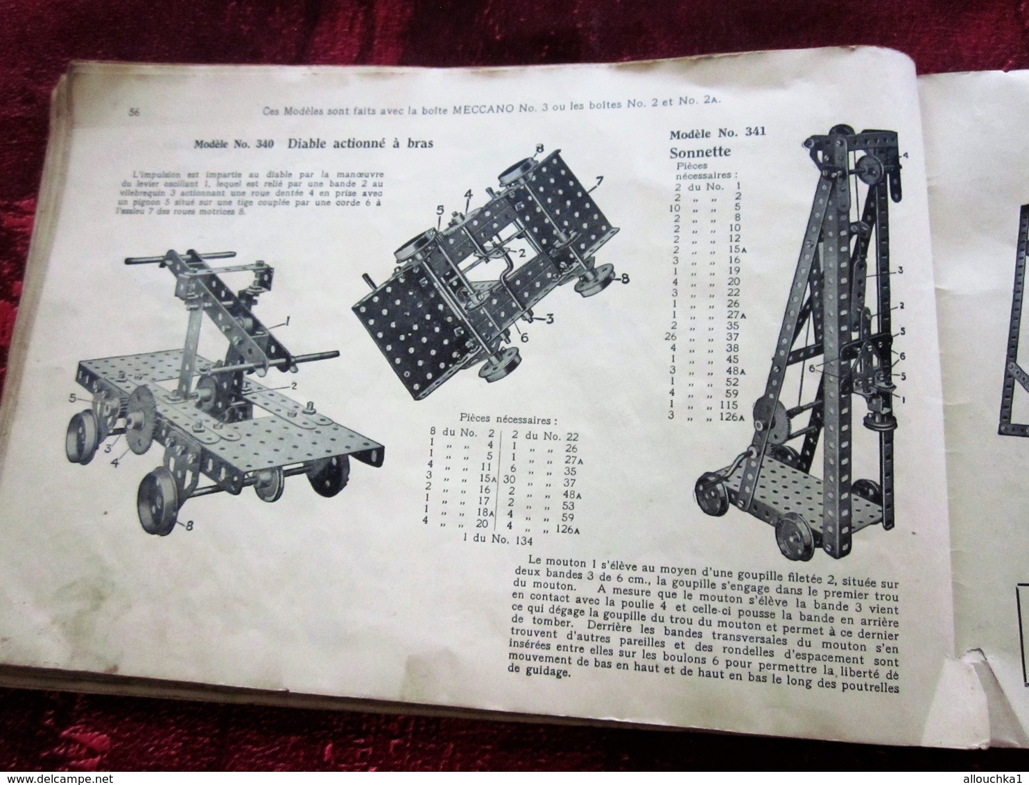 ANCIEN CATALOGUE  INSTRUCTION POUR EMPLOI DES BOITES JEU DE CONSTRUCTION MECCANO TRAINS HORNBY INCOMPLET