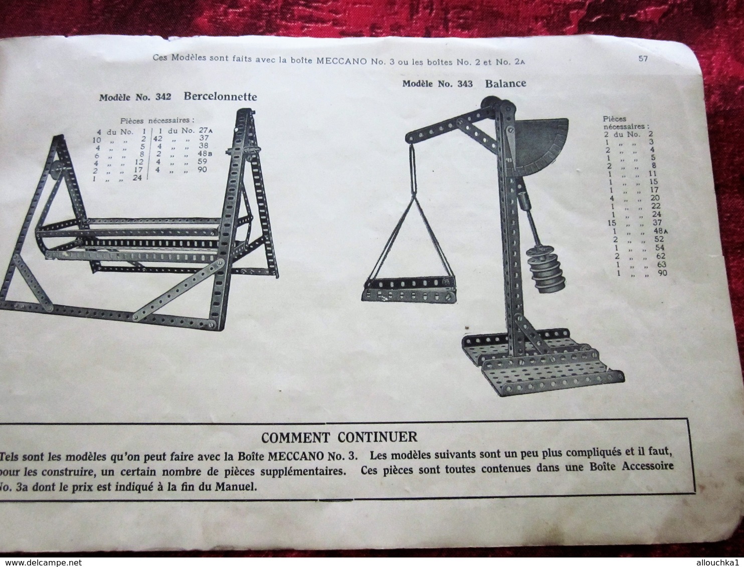 ANCIEN CATALOGUE  INSTRUCTION POUR EMPLOI DES BOITES JEU DE CONSTRUCTION MECCANO TRAINS HORNBY INCOMPLET