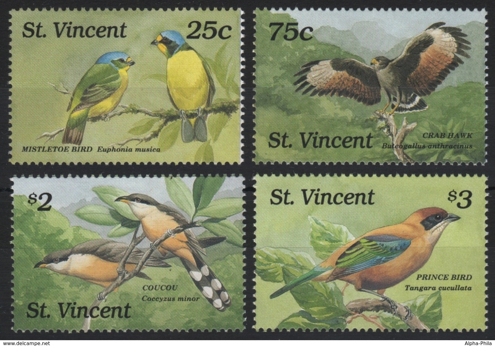 St. Vincent 1989 - Mi-Nr. 1226-1229 ** - MNH - Vögel / Birds - St.Vincent (1979-...)