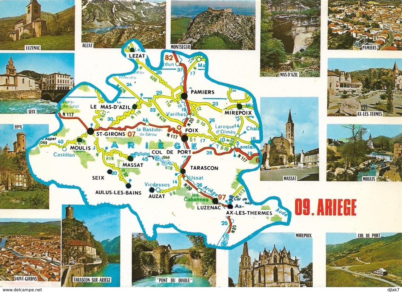 09 Carte Du Département De L'Ariège (2 Scans) - Other & Unclassified