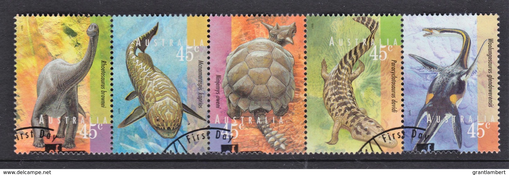 Australia 1997 Ancient Wildlife Strip Of 5 Used - Used Stamps