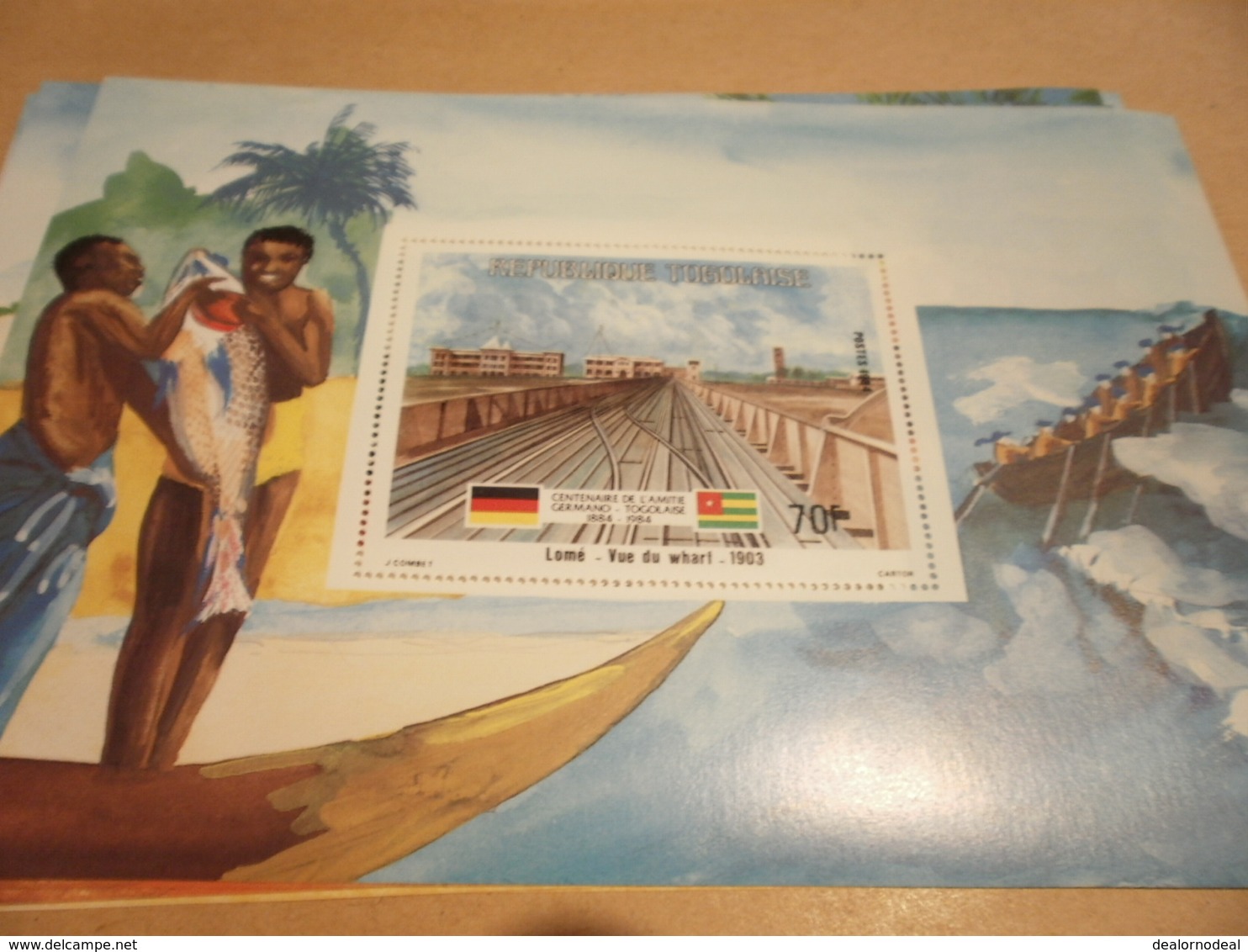 Miniature Sheet 1984 Togolaise Togo Lome Vue Du Wharf 1903 1884 Centenary - Togo (1960-...)