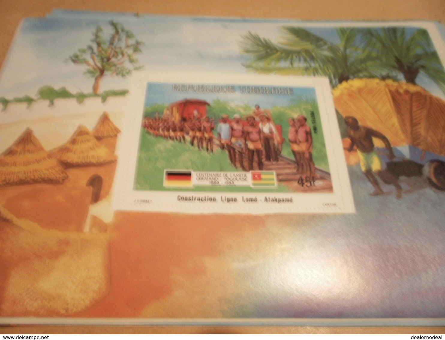 Miniature Sheet 1984 Togolaise Togo German Friendship Construction Line Atakpame - Togo (1960-...)