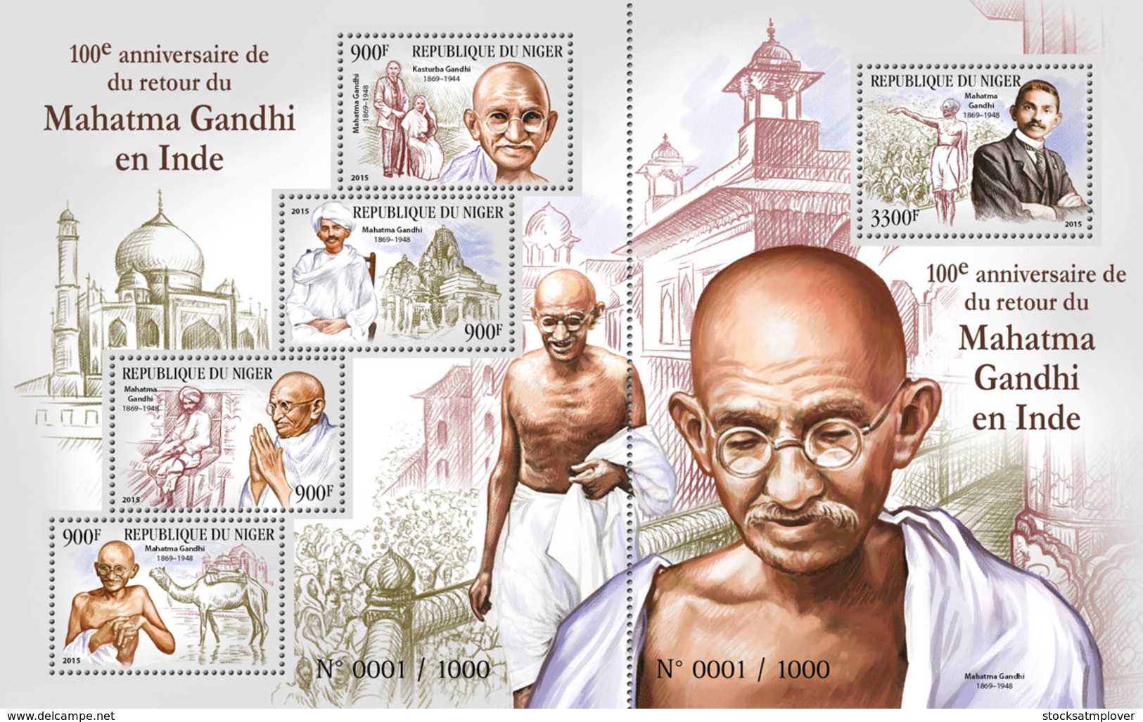 Niger 2015  Mahatma Gandhi's Return To India - Niger (1960-...)