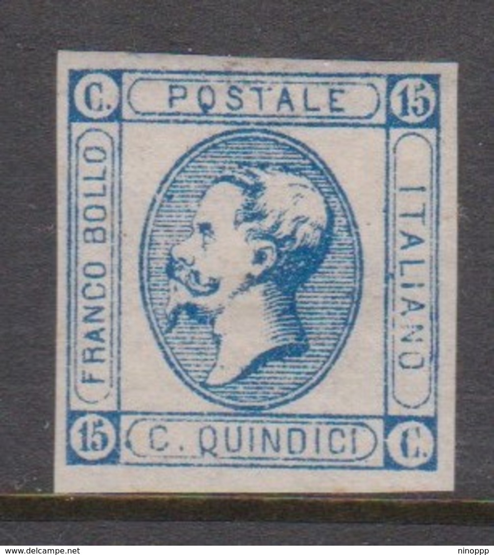 Italy S 13 1862 King Victor Emmanuel II, 15c Blue,mint Hinged - Mint/hinged