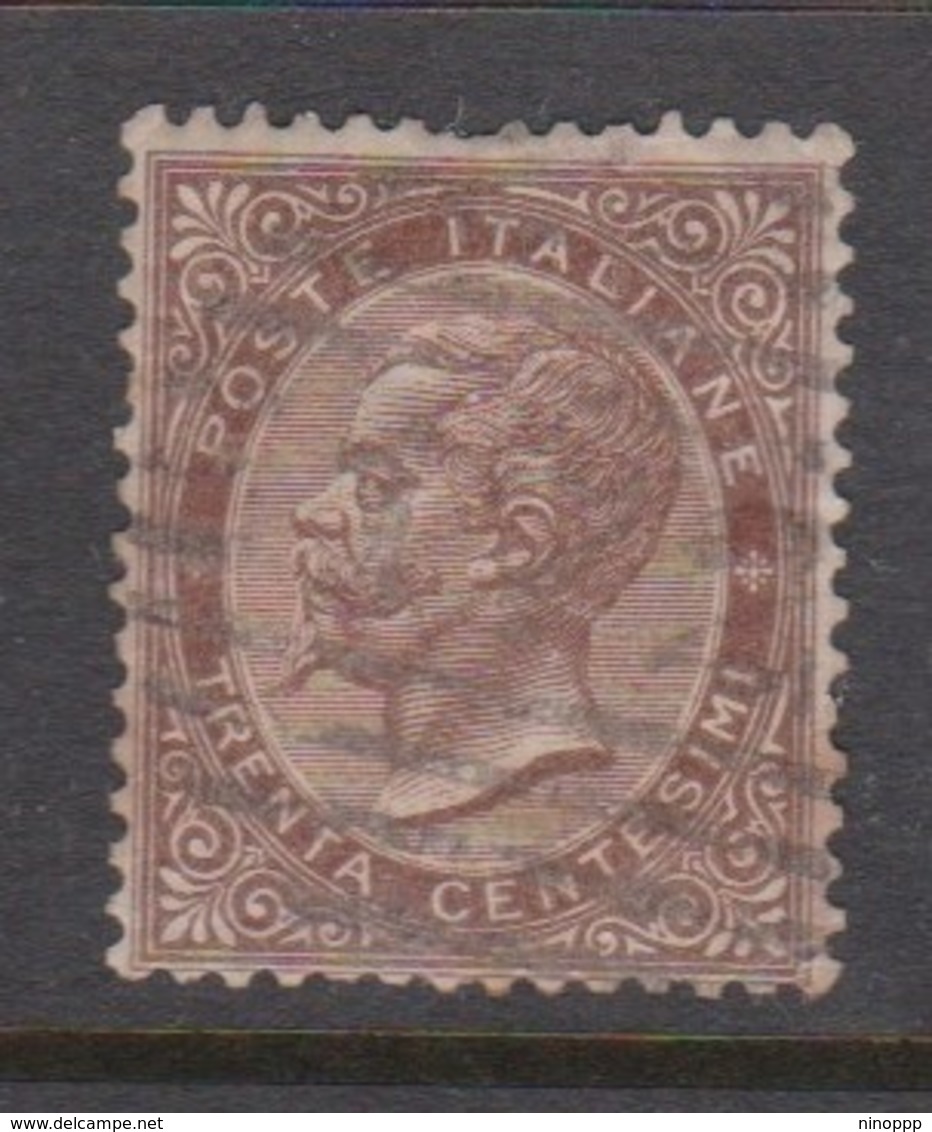Italy S 19 1866 King Victor Emmanuel II,30c Brown,used - Used