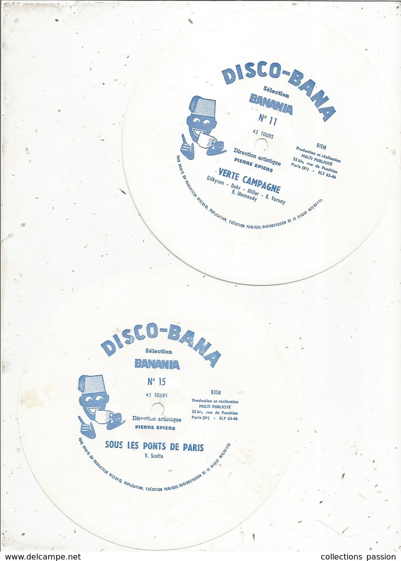 Disque DISCO-BANA,  BANANIA , 1962 ,   LOT DE 8 DISQUES( N° 2/3/5/7/11/15/16/19 )  + ENVELOPPE, Frais Fr 3.15 E - Formats Spéciaux