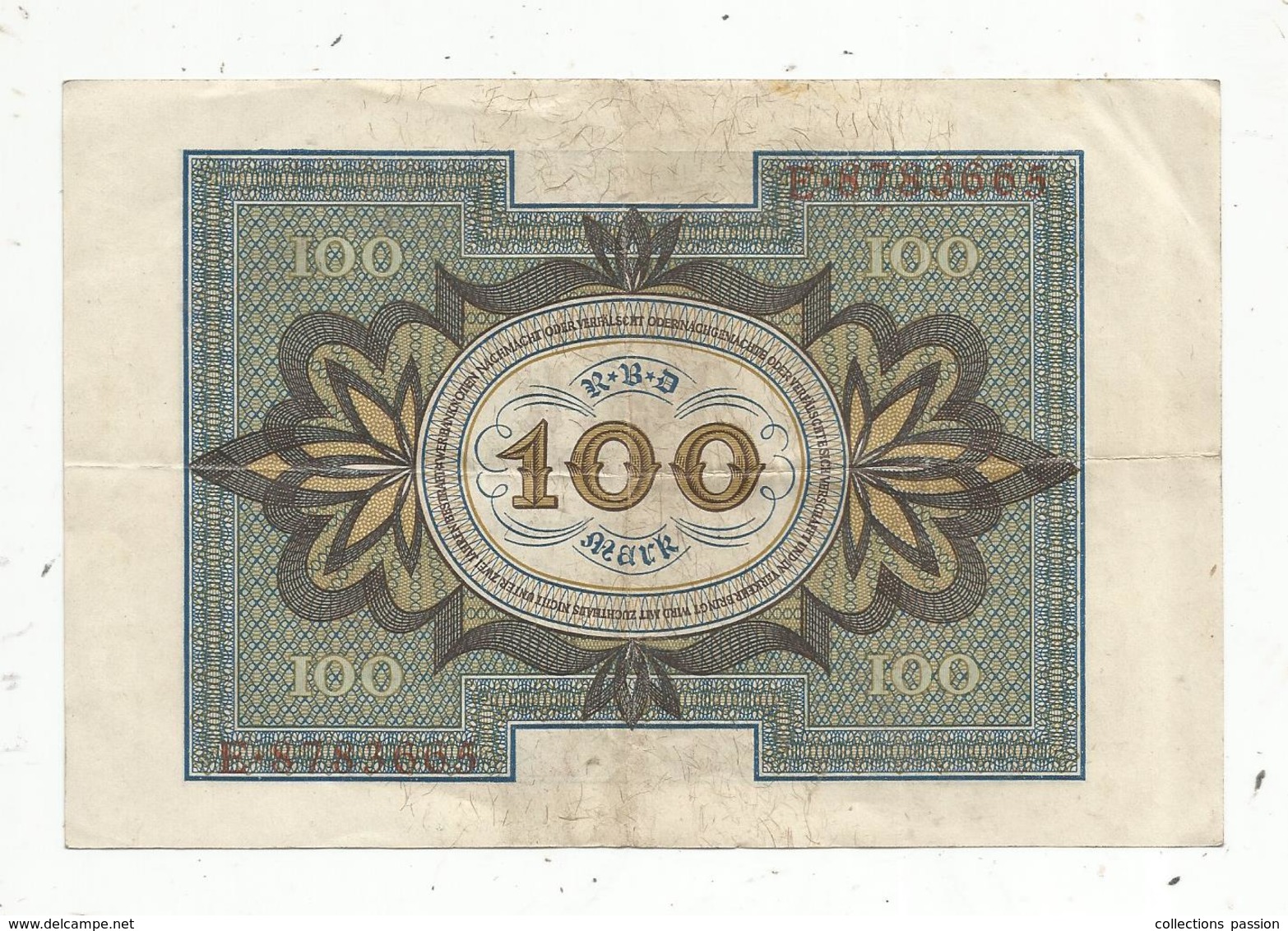 Billet , Allemagne ,  Reichsbanknote , 10000mark, Berlin 1 November 1920, 2 Scans, Frais Fr 1.55 E - 100 Mark
