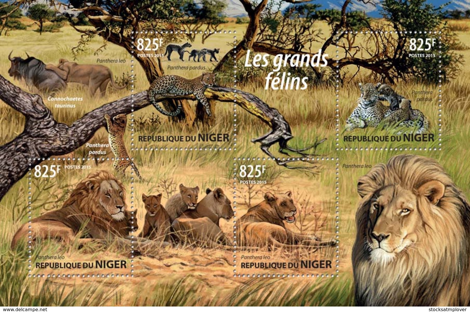 Niger 2015 Fauna Lions, Leopard - Niger (1960-...)