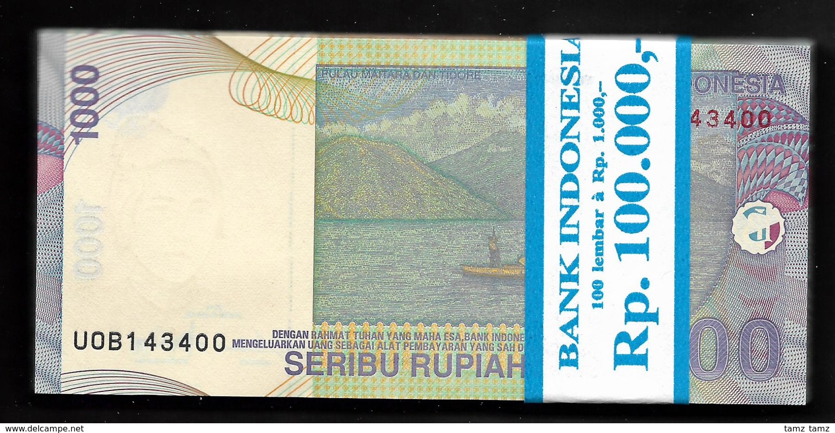 Lot 100 Pcs 1 Bundle Indonesia 1,000 1000 Rupiah 2000 UNC - Indonesië