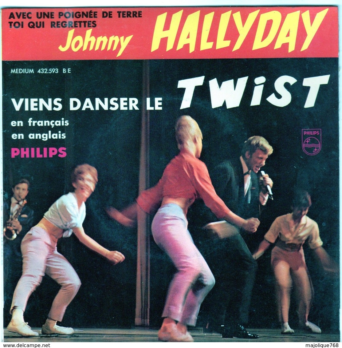 Disque De Johnny Hallyday - Viens Danser Le Twist - PHILIPS Medium 432.593 BE - 1961 - - Rock