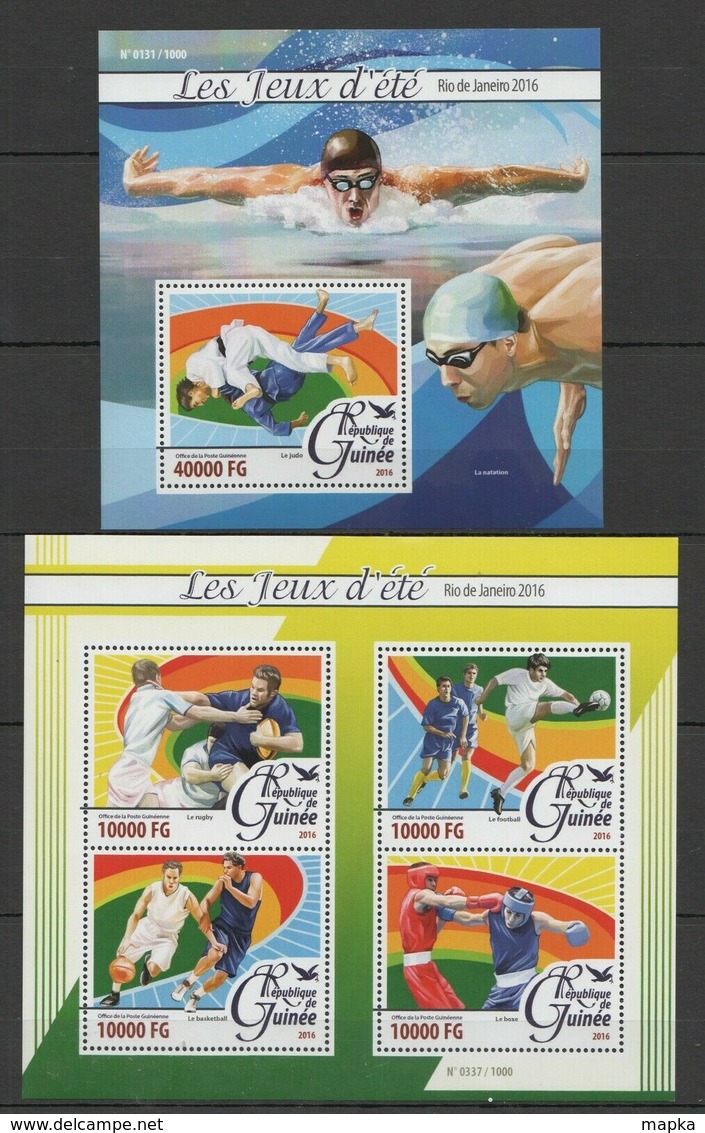 ST058 2016 GUINEA SPORTS OLYMPIC GAMES RIO 2016 1KB+1BL MNH - Estate 2016: Rio De Janeiro