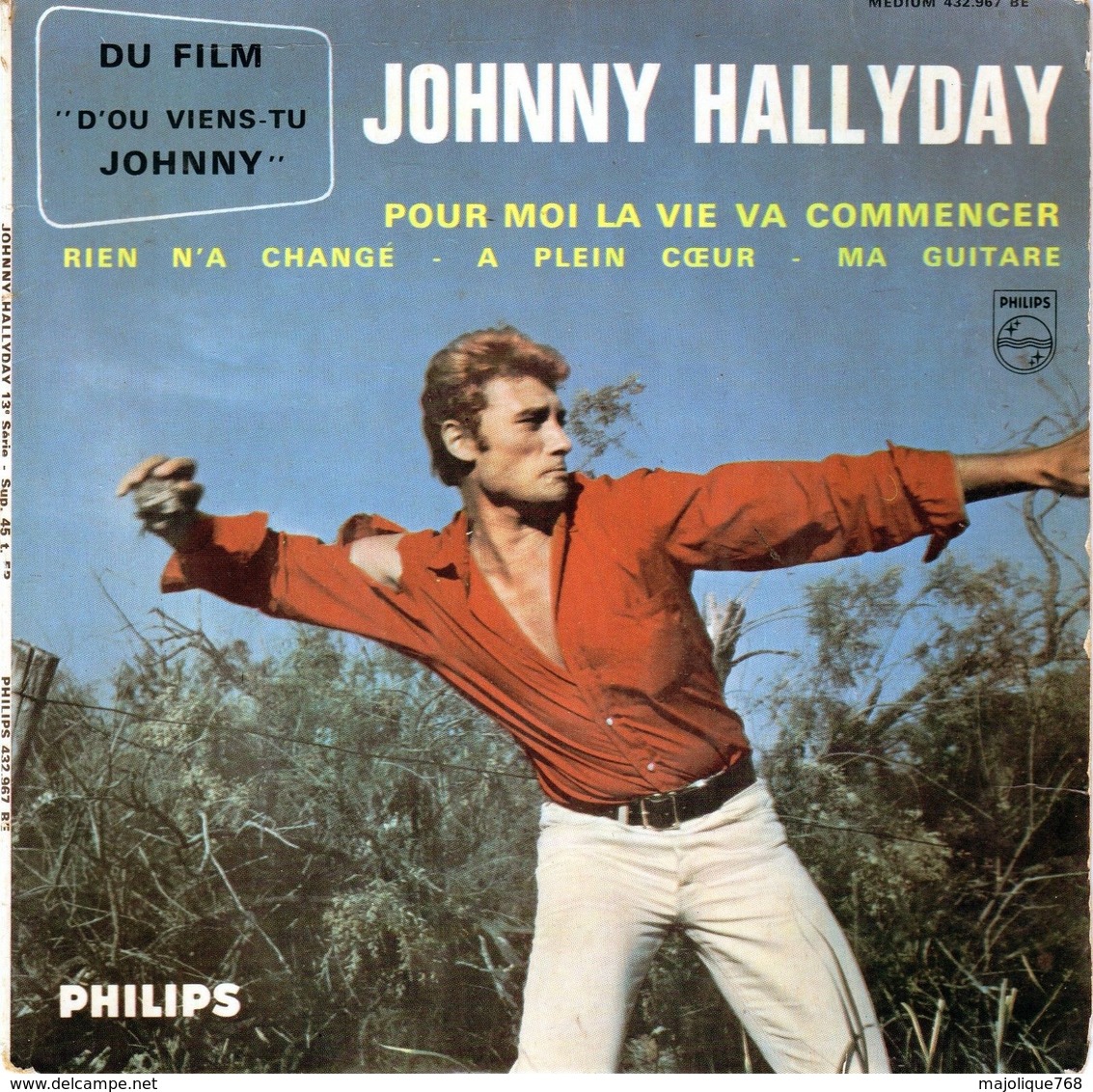 Disque De Johnny Hallyday - Pour Moi La Vie Va Commencer - PHILIPS M 434.905 BE - 1963 - - Rock