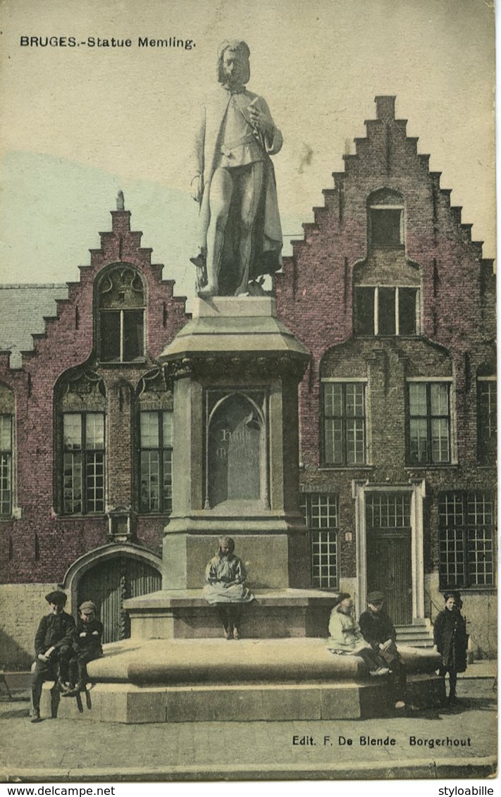 CPA BRUGES Statue Memling - Brugge