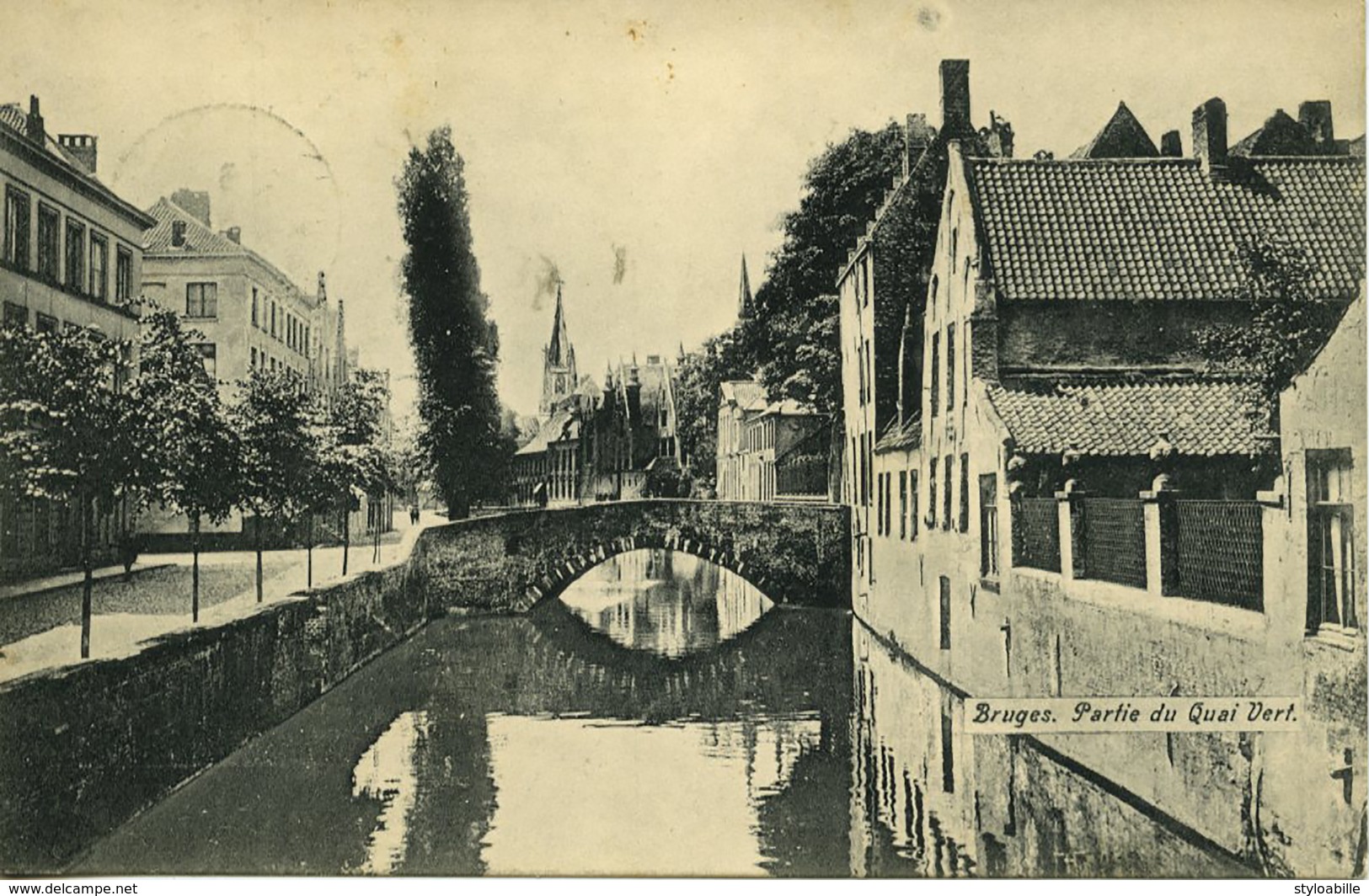 CPA BRUGES Partie Du Quai Vert - Brugge